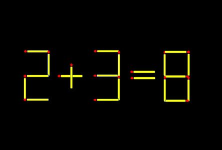 اگر در ۱۰ ثانیه معمای چوب کبریت ۸=۳+۲ را حل کنید، حتماً خیلی باهوش هستید!
