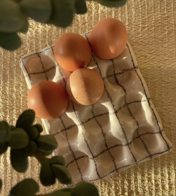 جا تخم مرغی مستطیلی سرامیکی ساده و زیبا