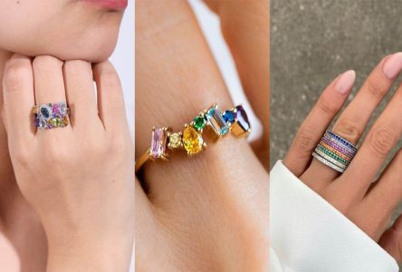 انگشتر زنانه با هفت نگین رنگارنگ | انتخابی زیبا برای خانم های انتخابی دقیق