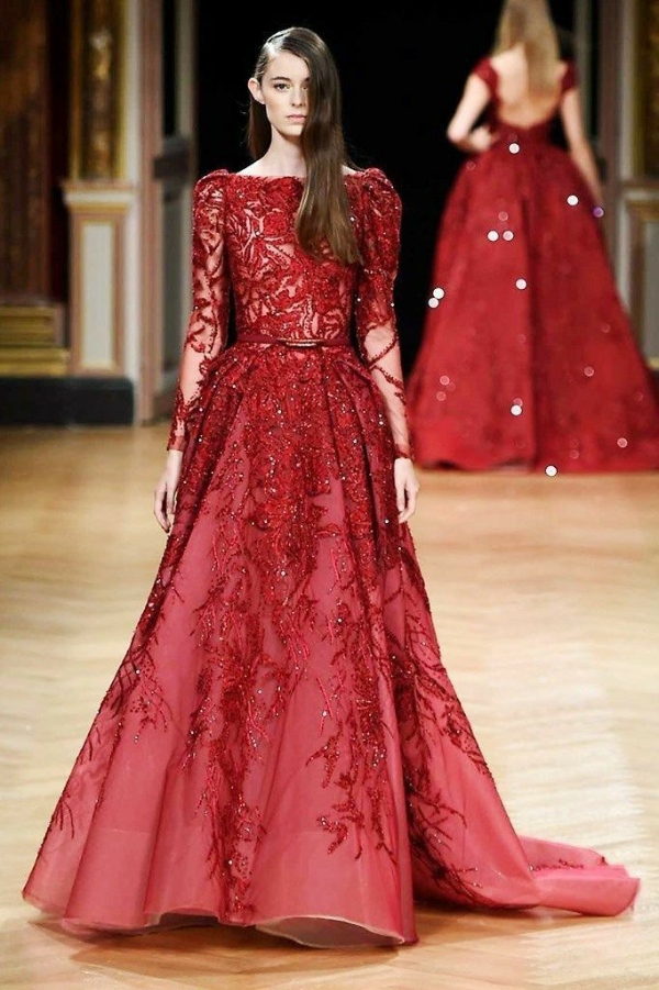 مدل لباس گیپور قرمز برای حنابندان زیبا