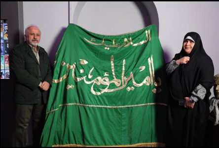 پرچم مقدس حرم حضرت علی (ع) به نگارخانه هنر هفتم رسید